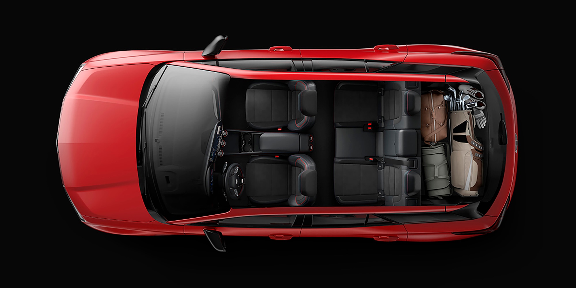 A Blazer EV RS possui um amplo espaço interno com porta malas de 436L